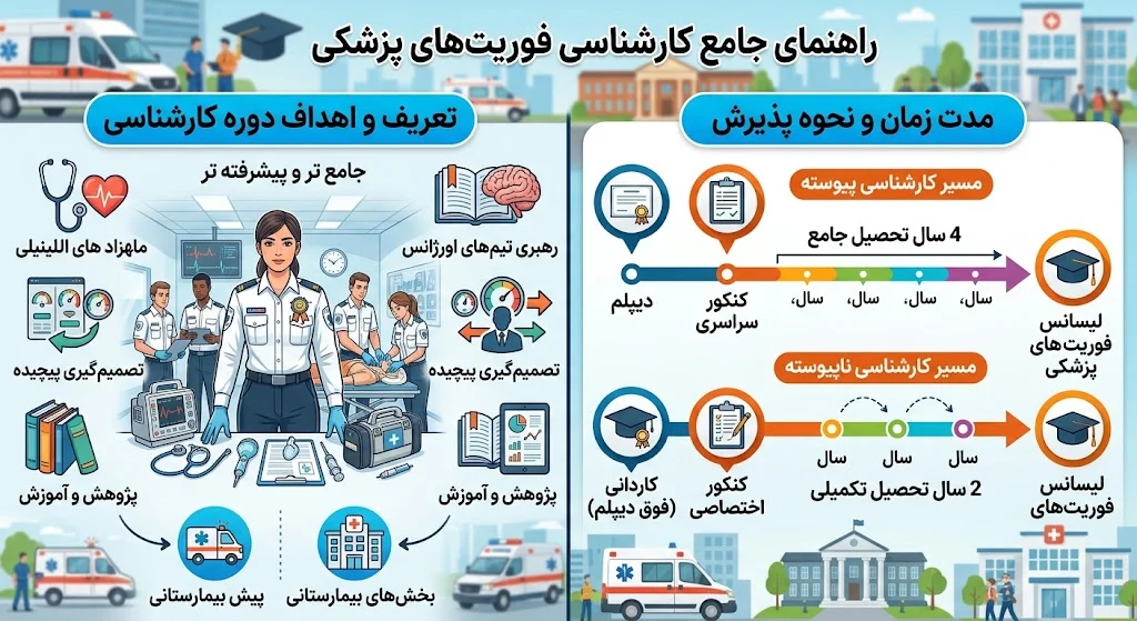 تفاوت کاردانی و کارشناسی فوریت پزشکی | راهنمای کامل